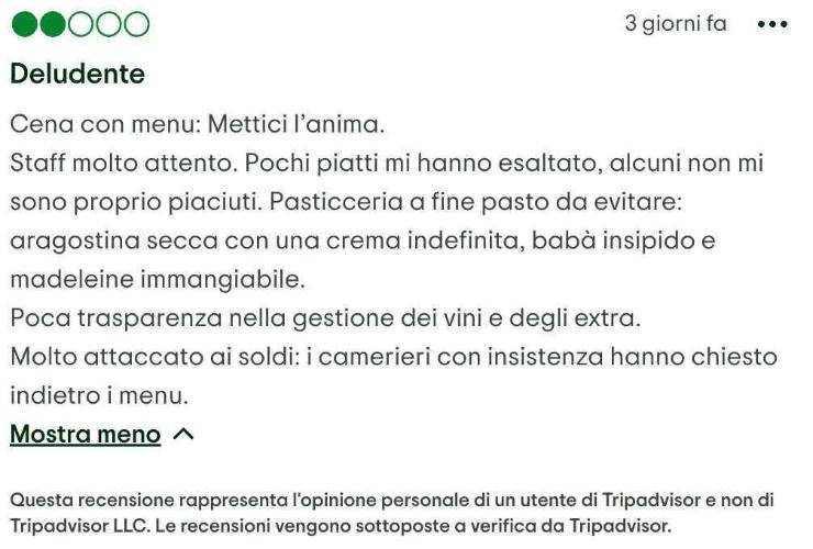 recensione negativa ristorante cannavacciuolo