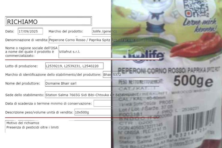 richiamo alimentare