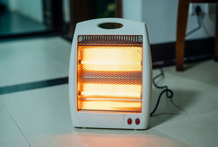 stufetta elettrice accesa